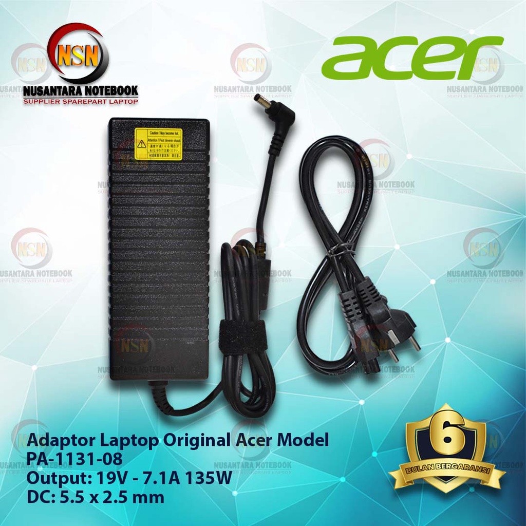 Adaptor Charger Original Acer 19V-7.1A DC 5.5x2.5mm for Laptop Acer