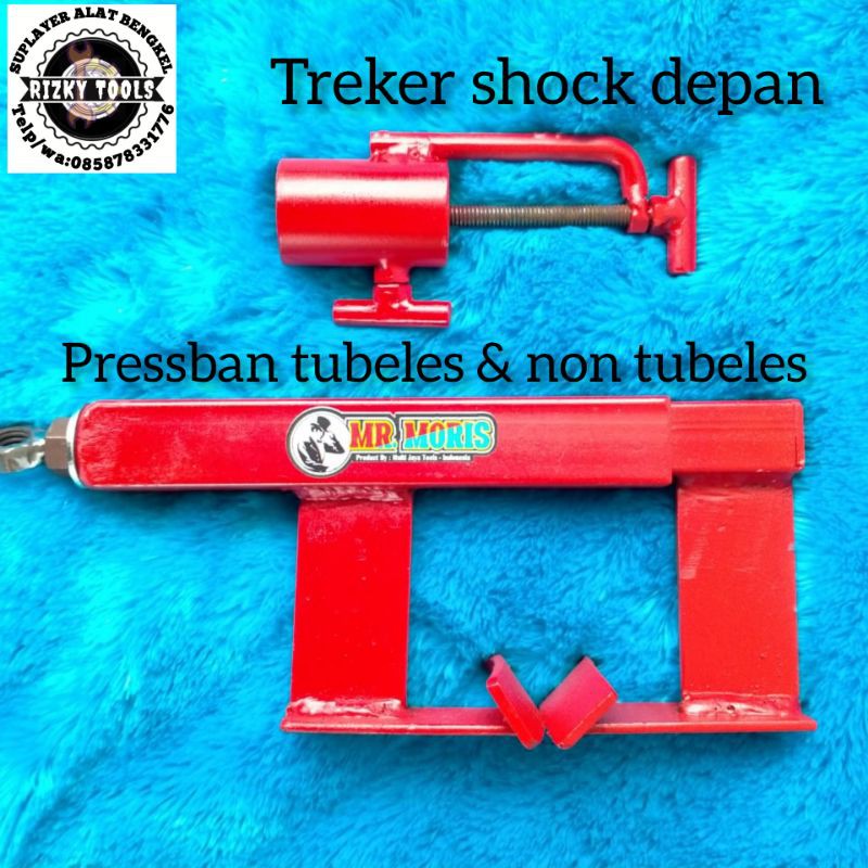 treker press ban tubeles alat buka ban | treker shock depan alat buka ring shock depan