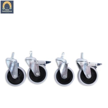 Set Roda Caster Troli Industrial 100mm Roda Caster Industri