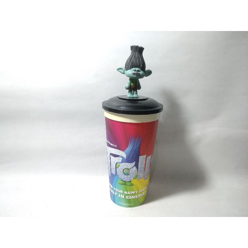 Tumbler Gelas Minum Topper Cineplex Cinema Cafe 21 XXI Trolls Troll Disney Movie Rare Vintage Classi
