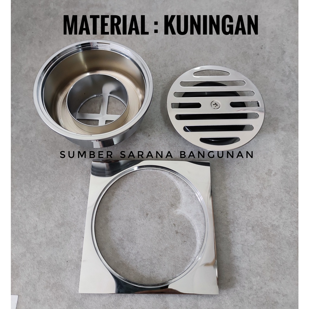 Floor Drain Kuningan Chrome / Saringan Got Tebal Brass