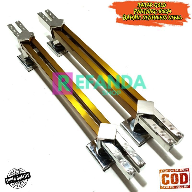 TARIKAN PEGANGAN HANDLE PINTU RUMAH PANJANG 40CM GOLD GAGANG HANDEL PINTU RUMAH MINIMALIS STAINLESS