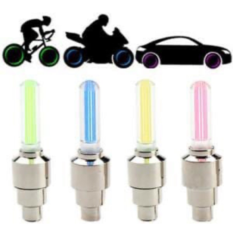 Tutup Pentil LED / Pentil Ban LED ban motor mobil sepeda FREE BATERAI 2PCS