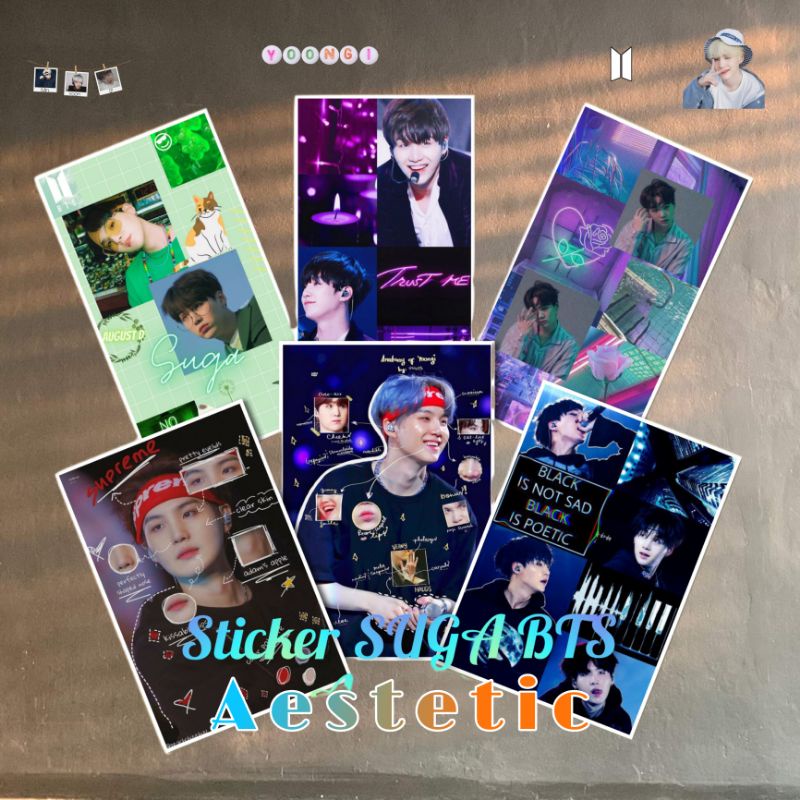 

Aestetic Sticker Dinding SUGA BTS keren murah kualitas bagus ukuran A4