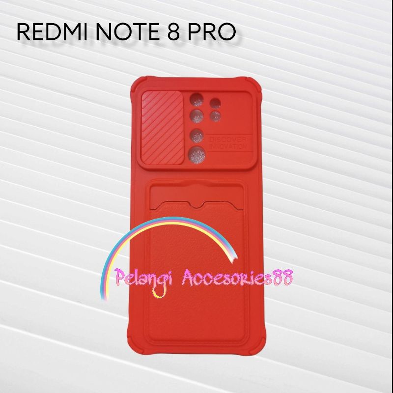 CASE REDMI NOTE 8 PRO SOFTCASE SLEDING WARNA WARNI SLOT CARD