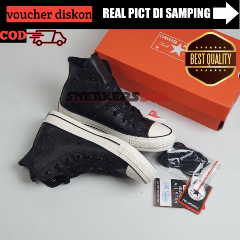 CONVERSE ALLSTAR CT 2 LEATHER CLASSIC HIGH BLACK WHITE