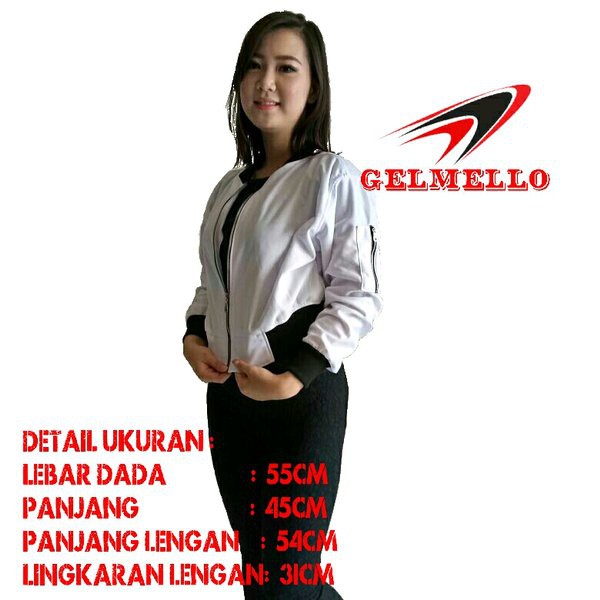 Hot Promo JAKET BOMBER CROP WHITE Baru