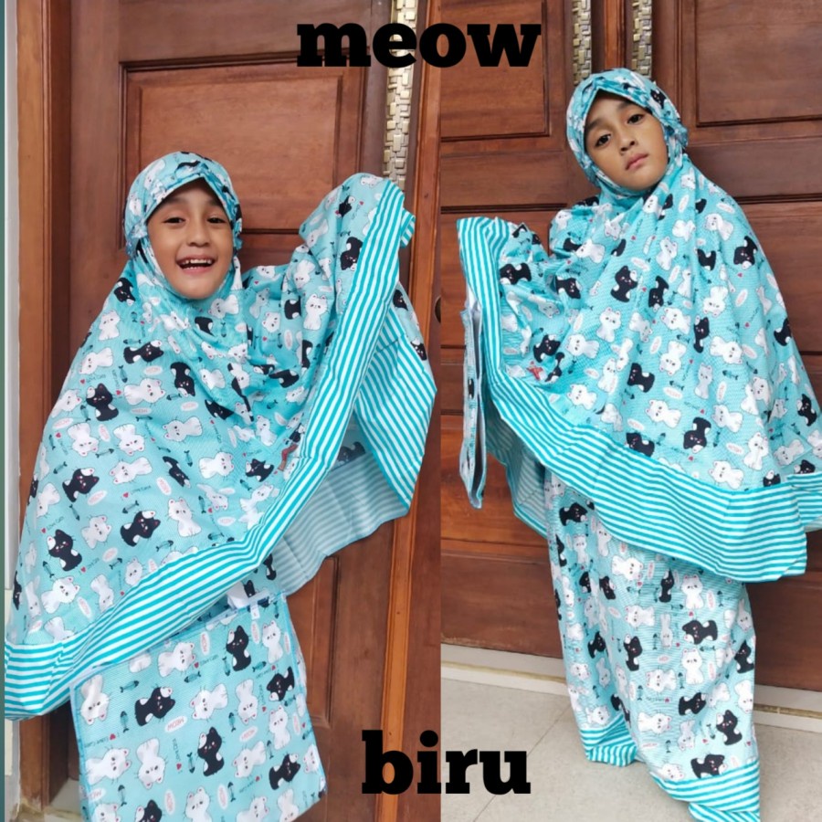 mukena anak meow terbaru terlaris nyaman dan adem dipakai best seller/New Arrival Kameh.co