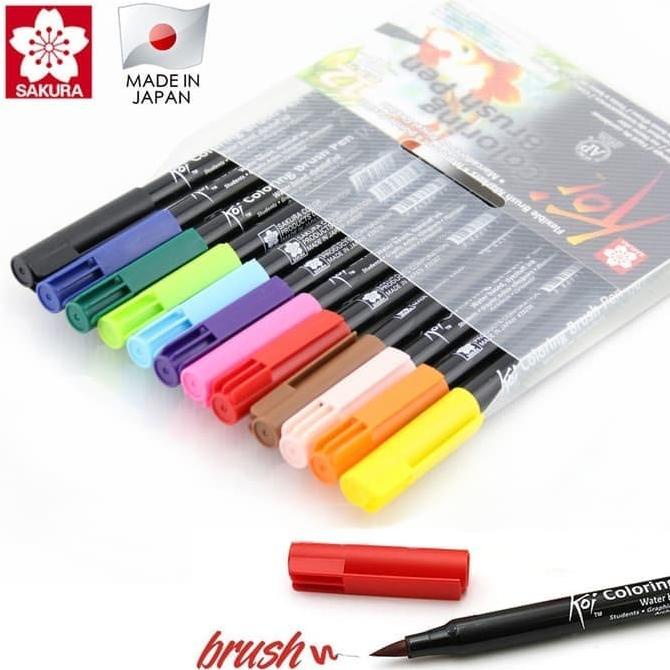 

(BISA COD) Sakura Koi Coloring Brush Pen Set 12 Color Warna / Spidol Kuas Murah SPECIAL Kode 462
