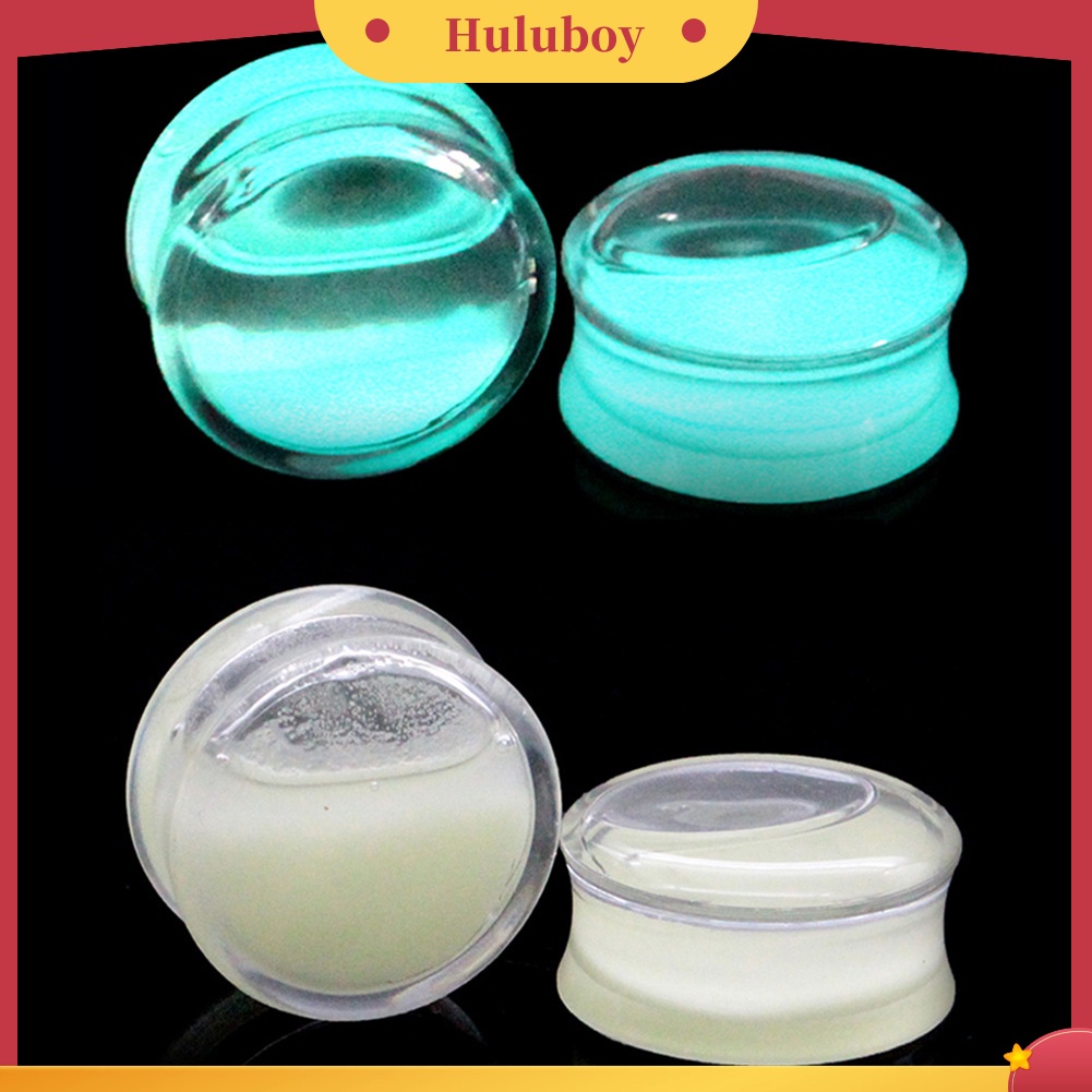 Hu Hu Hu Hu Hu Alat Bantu Pasang Kacamata♡ Pelebar Tindikan Telinga Model Tunnel Bahan Akrilik Transparan Luminous Untuk Priawanita