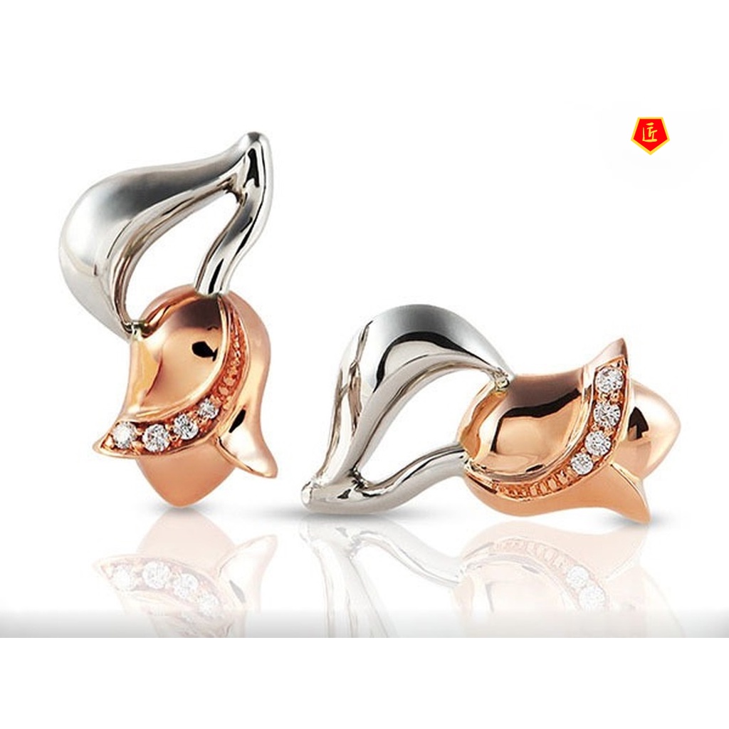 [Ready Stock]Creative Rose Ring Ear Studs Pendant Jewelry Set