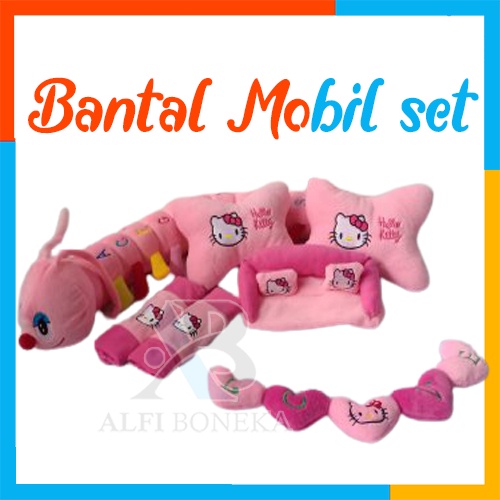 Paket Bantal Mobil dan bantal leher - Bantal sandar Mobil set murah - bantal mobil 6in1 boneka lucu