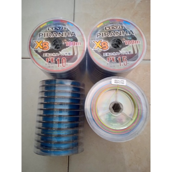 Senar PE Kenzi Piranha X8 Panjang 100m PE 1 1.5 2 3