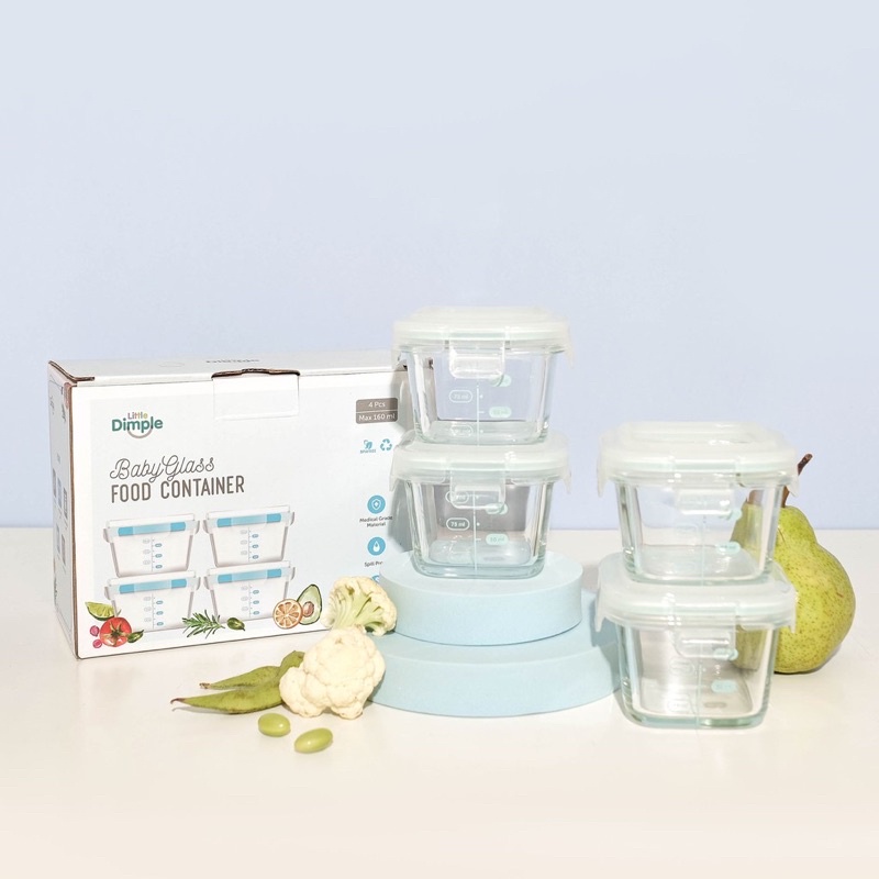 Little Dimple Food Container Baby 130ml BULAT Tempat Wadah Simpan Makanan MPASI Bayi BISA KUKUSAN FOODGRADE BPA FREE