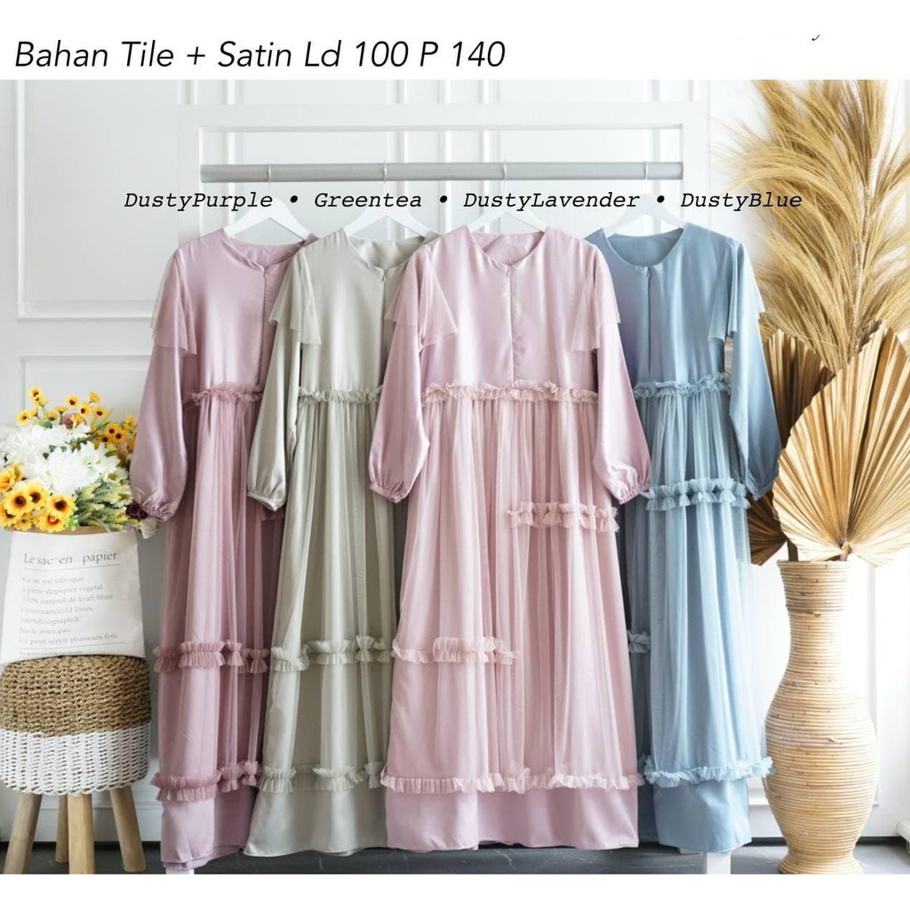 Yuraa Tile Dress/Dress Tile Ld 100/Dress Kondangan/Dress Seragaman Lebaran/Dress Best Seller