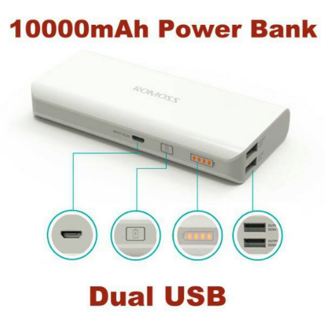 Romoss Powerbank 10000mah Solo 5 Garansi 1  Tahun