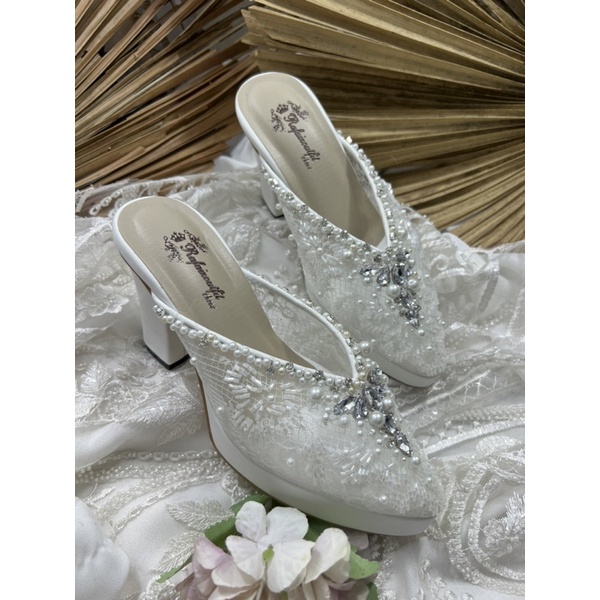 sepatu Rafaizoutfit sepatu wanita alena putih sepatu wedding 9cm