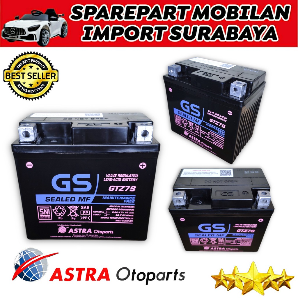 DI JAMIN ASLI GS ASTRA GTZ7S ORIGINAL PABRIK MOTOR VARIO BEAT SCOOPY MOTOBATT YUASA FU ACCU MOTOR