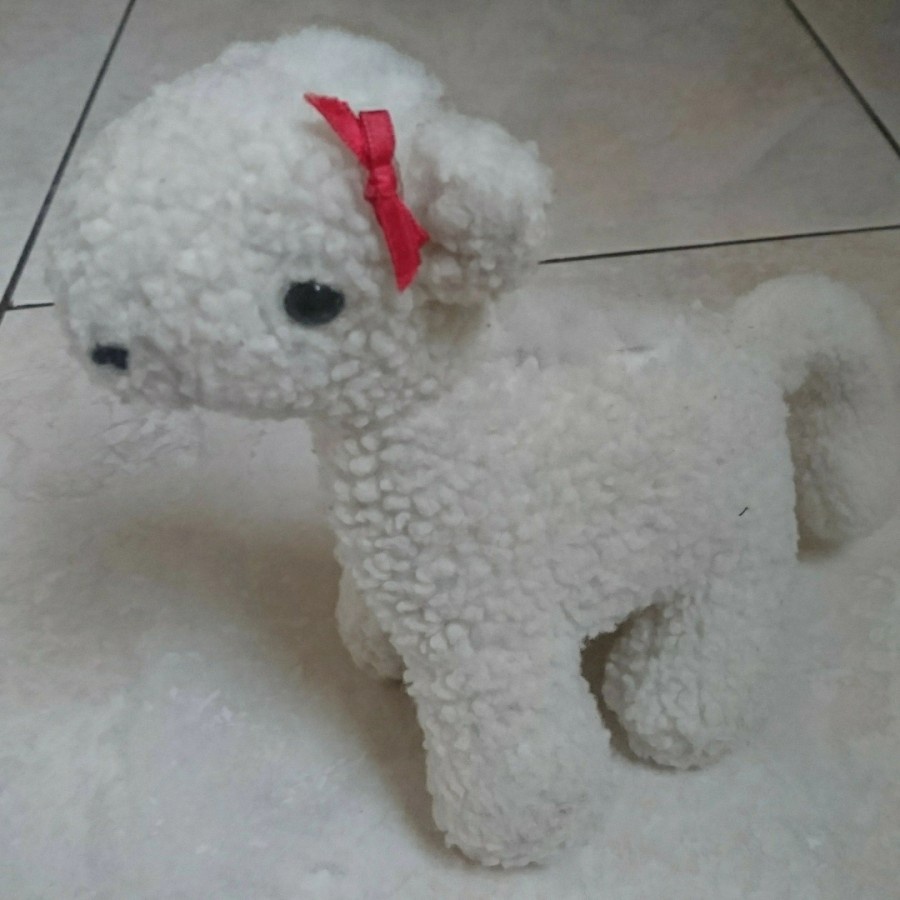 Mainan anak boneka hewan kambing domba putih