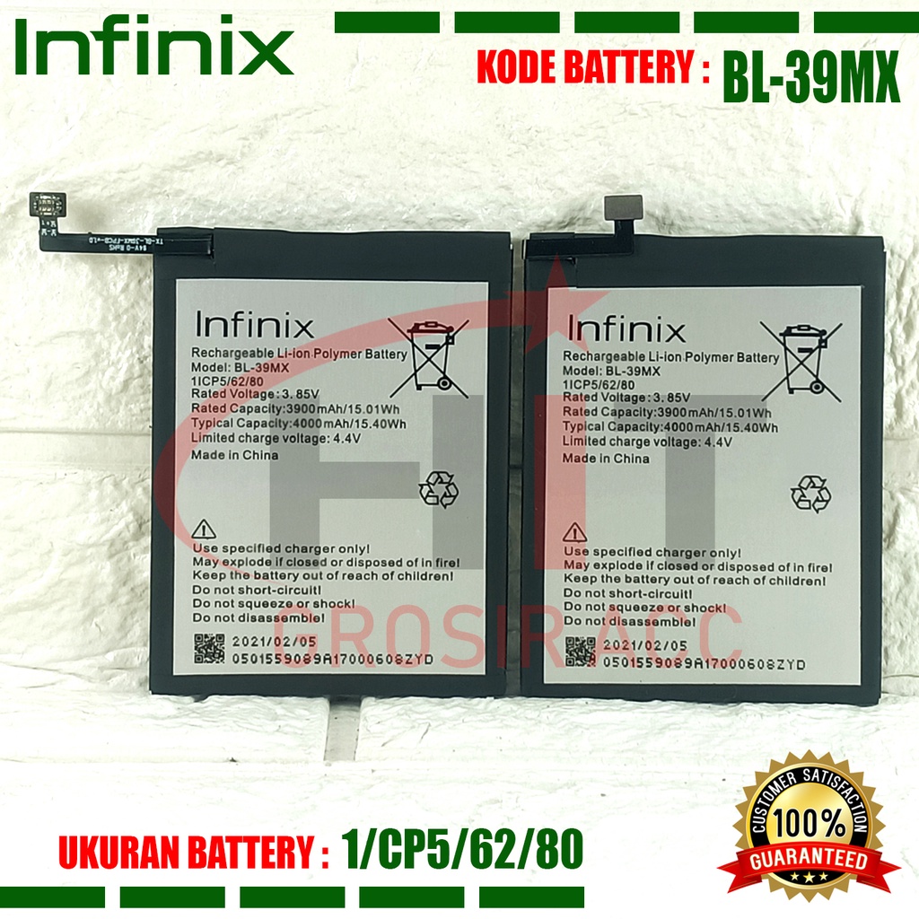 Baterai Battery Ori HP Infinix BL-39MX S5 Pro X660 / Smart 3 Plus X672