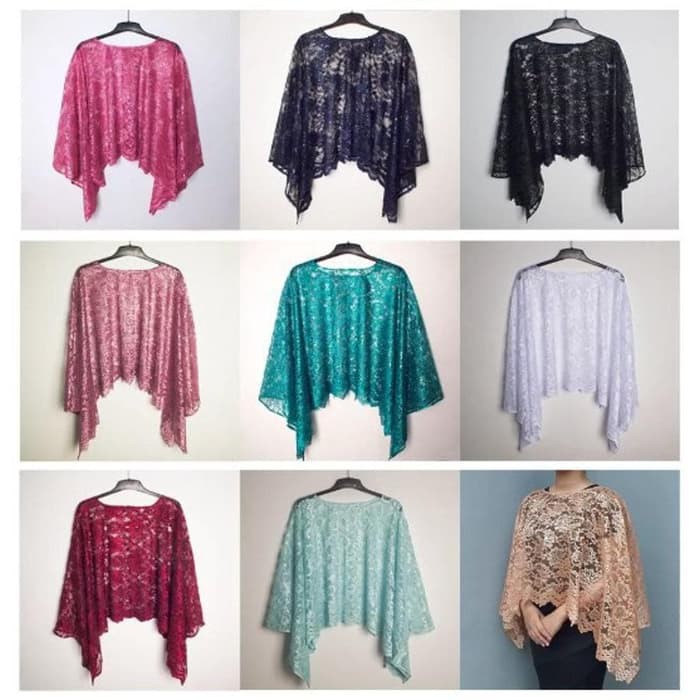Promo Cape outer brokat polos ThevaShop
