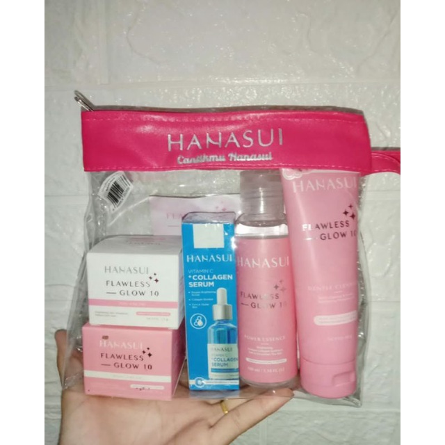 RANGKAIN PAKET HANASUI FLAWLESS GLOW 10 + SERUM HANSUI