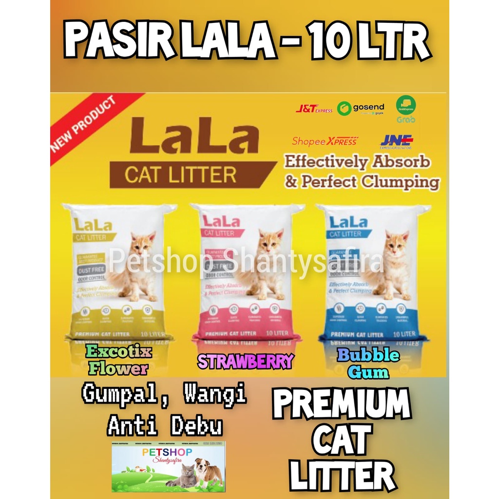PASIR KUCING GUMPAL WANGI PASIR LALA 10 LITTER /5.5 LITTER PREMIUM CAT LITTER