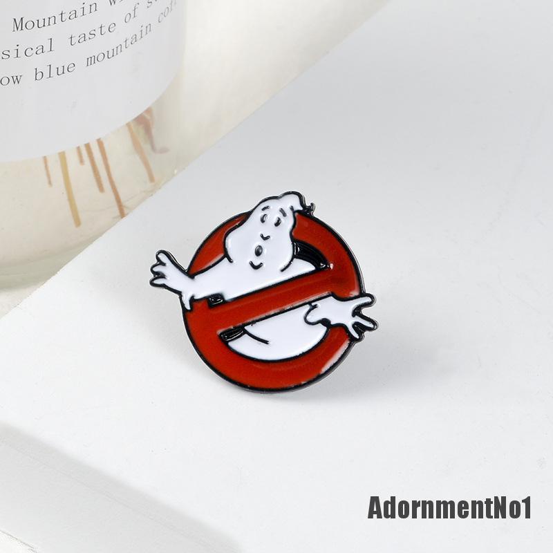 (Adornmentno1) Bros Pin Enamel Bentuk Hantu Putih Untuk Aksesoris Pakaian / Tas