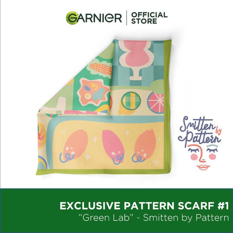 Limite Edition Exclusive Smitten by Pattern Scarf &quot;Green Lab&quot;