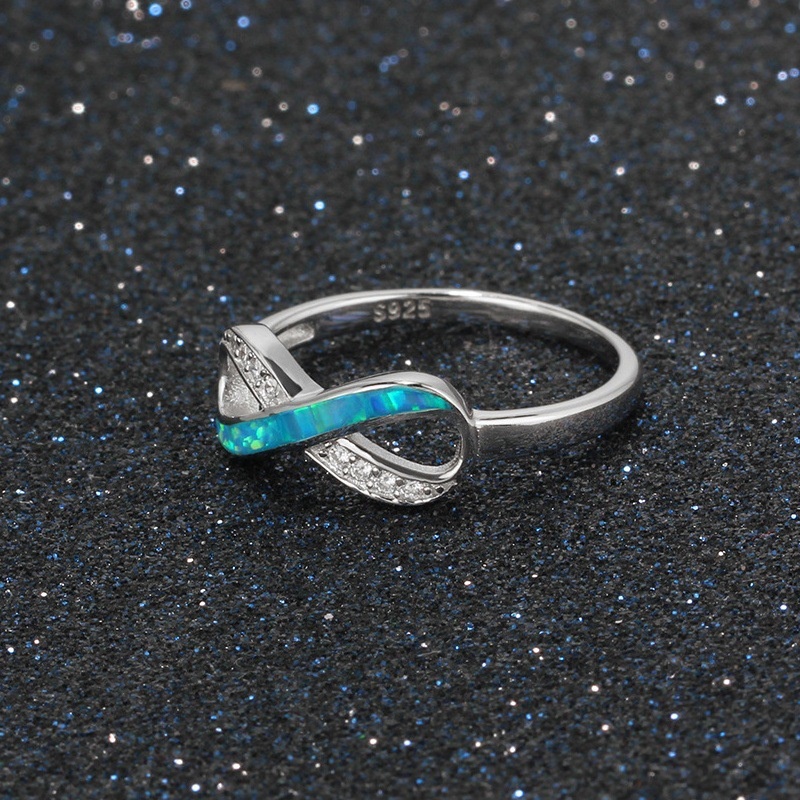 Figure Eight Diamond Opal Fashion Ladies Band Ring