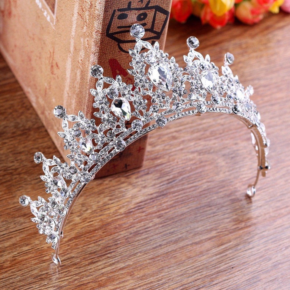 Mahkota/Tiara Princess Bahan Alloy Hias Berlian Imitasi untuk Pernikahan/Ulang Tahun