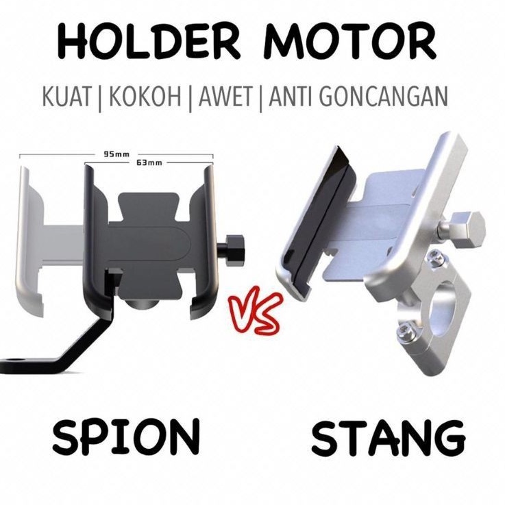 holder hp motor PLUS carger usb kualitas premium impor thailand holder motor hp bahan full CNC holder gps universal