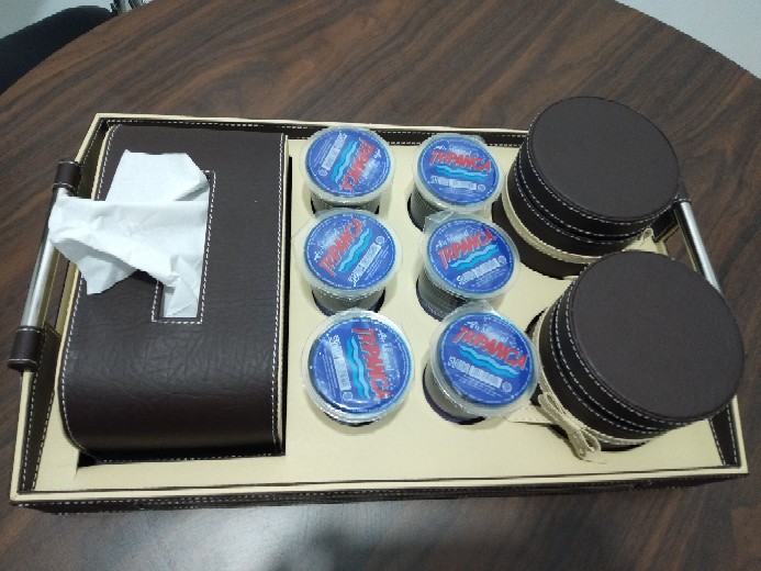 Trayset Toples Lebaran 3 In 1 Vinyl 1 Tisu 2 Toples 6 Lubang Aqua