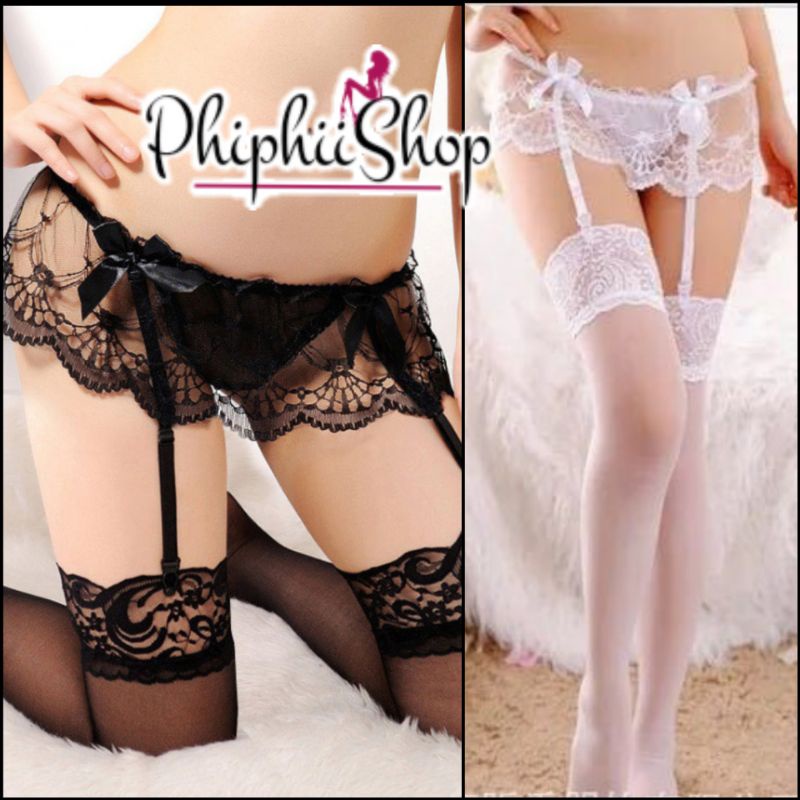 Garter Belt Sexy Untuk Pengait Stoking Lingerie Model Lace Pita