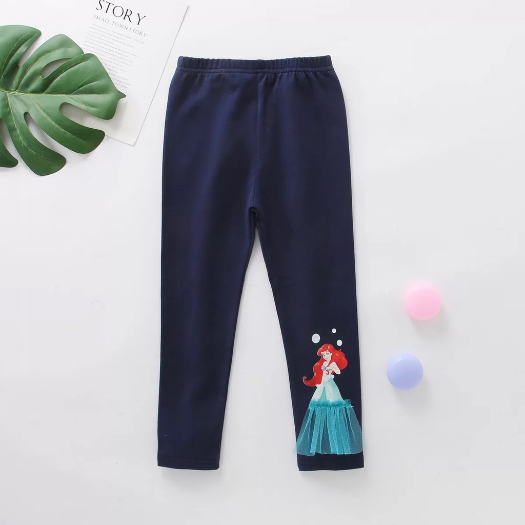 Legging Anak Import motif 3D Princess Frozen/Mermaid/Snow White/Sofia