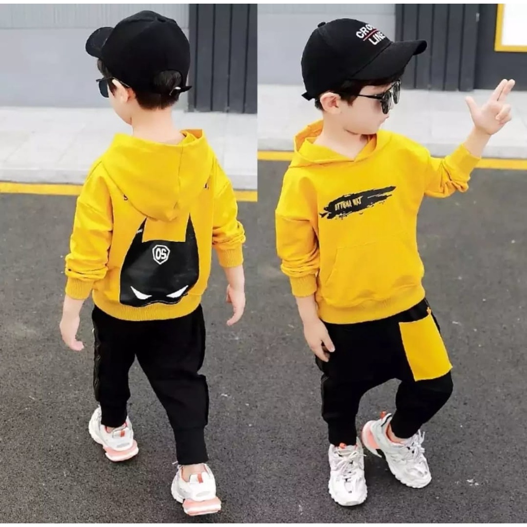 SETELAN HOODIE ANAK LAKI LAKI MOTIF SUPERHERO 1-5 TAHUN TERBARU TRAND 2022