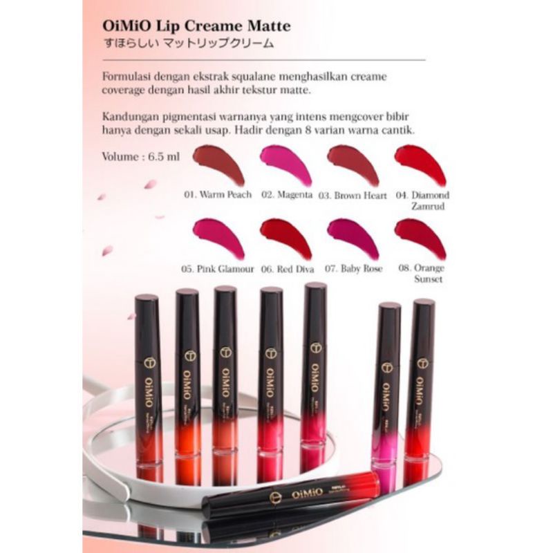 NEW!!! OIMIO LIP CREAM Matte 6,5gr