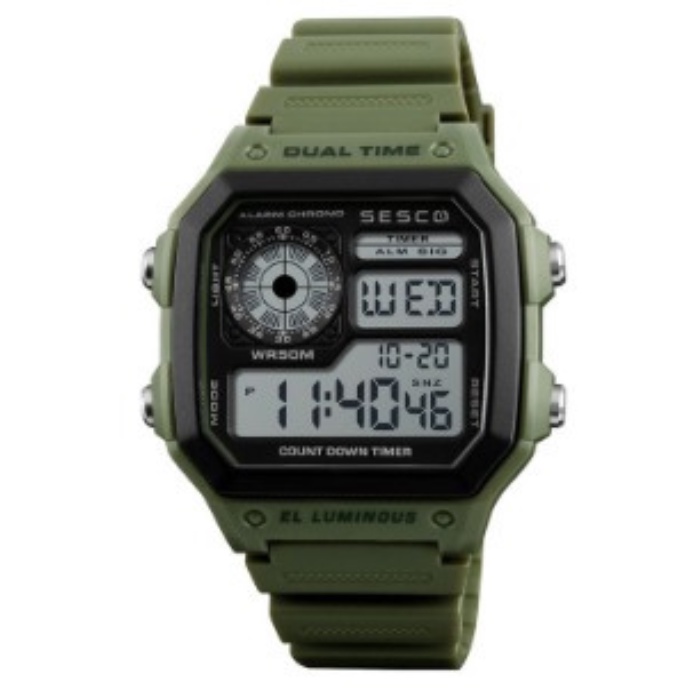 JAM TANGAN PRIA DIGITAL SESCO 1299BK ANTI AIR 50M / JAM TANGAN BAGUS / JAM TANGAN TAHAN AIR