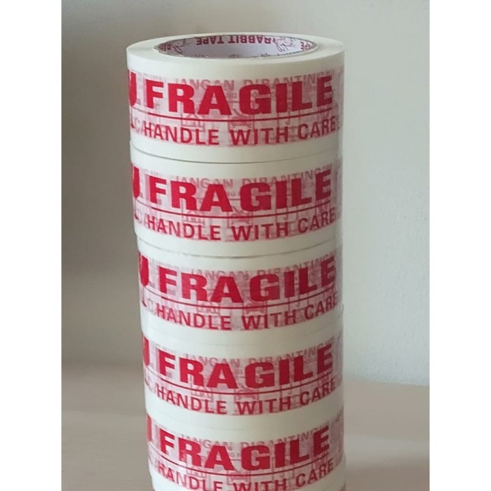 

Jualan Lakban Fragile Putih Jangan Di Banting 45Mm X 100Yard Full Terbatas