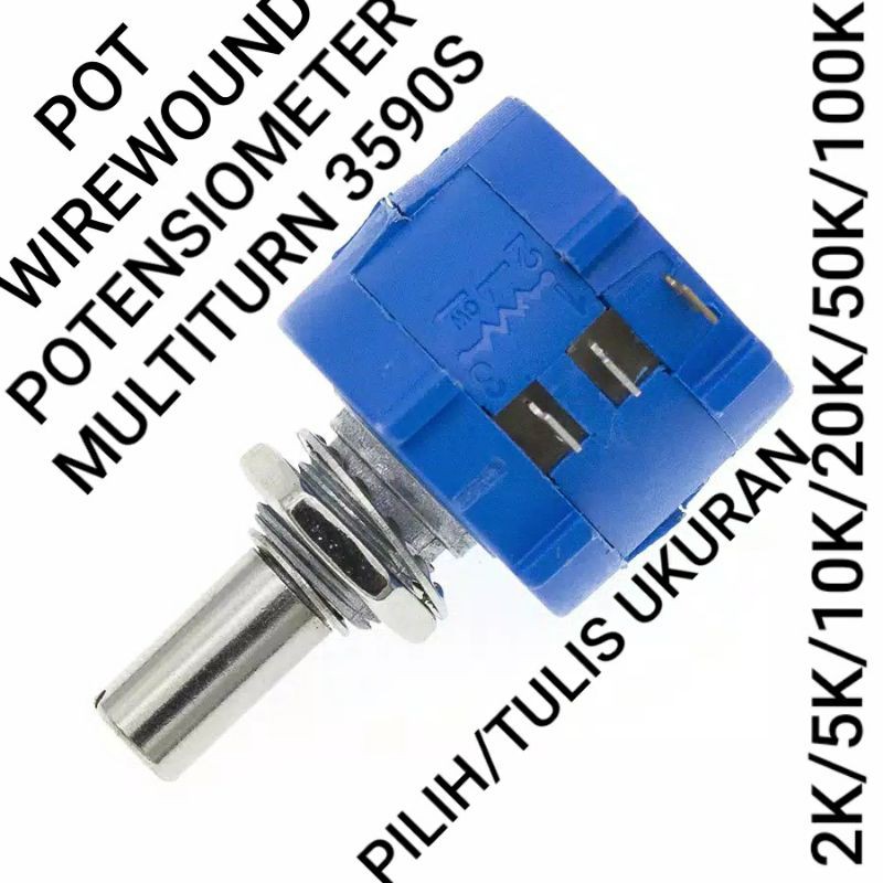 POTENSIOMETER POTENSIO 3590S 3590 MULTITURN POTENTIOMETER 2K 5K 10K 20K 50K 100K 10X 10 PUTARAN