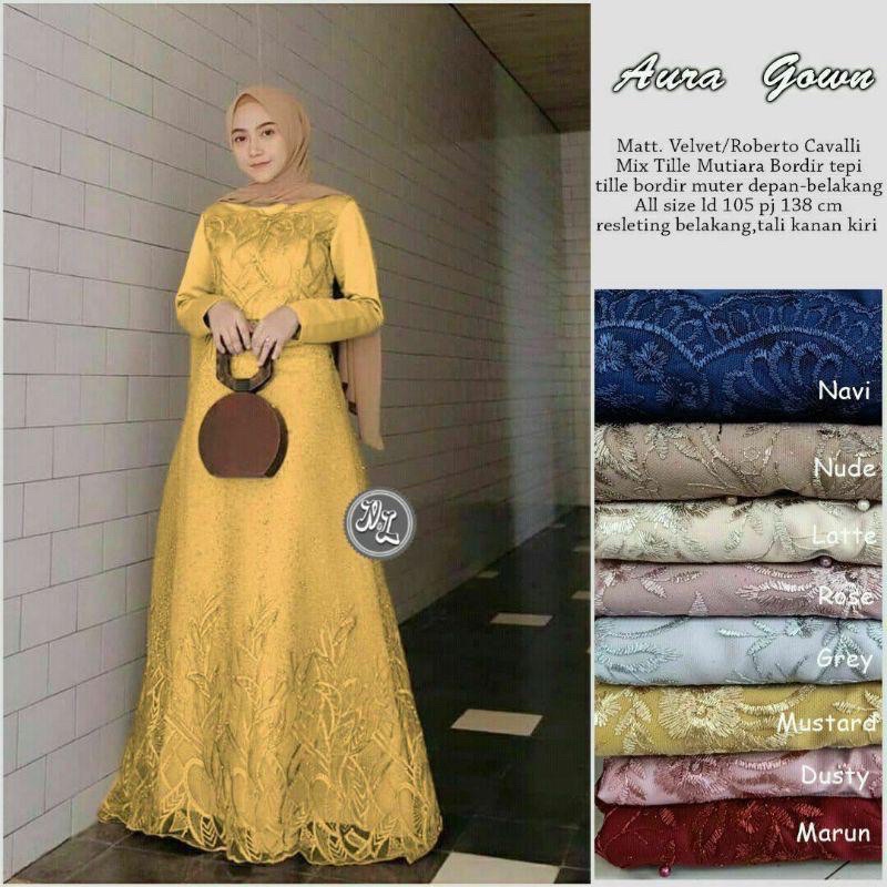 (MGA) GAMIS AUNORA TILE DRESS GOWN MOSCREPE