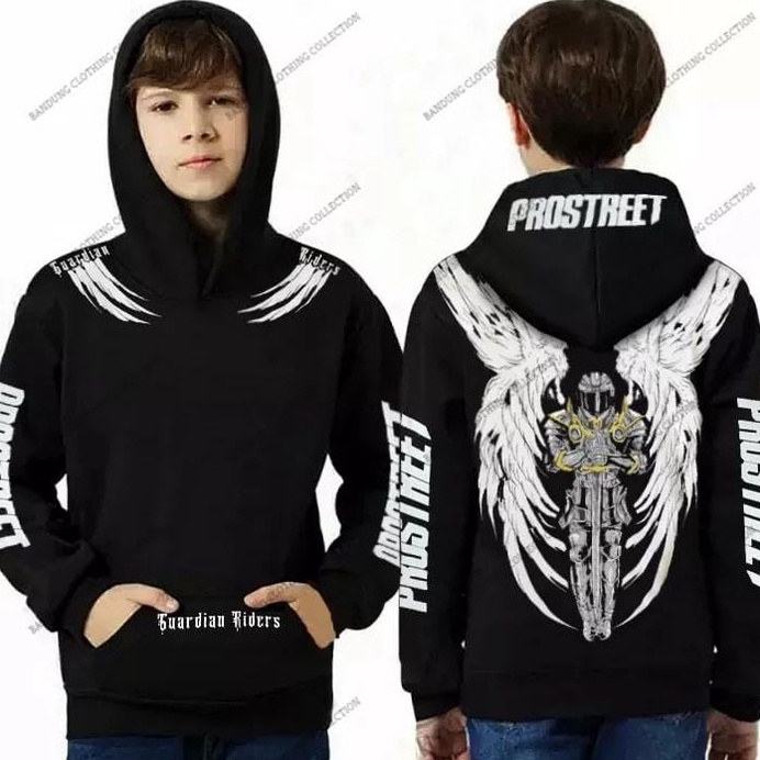 Jumper Hoodie Prostreet anak dan dewasa Hitam Putih Pria wanita - jaket Prostreet Murah