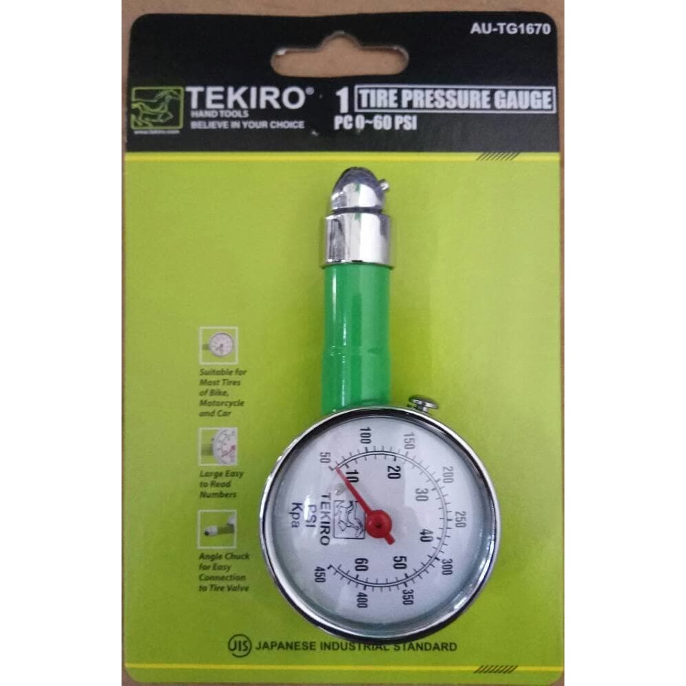 TEKIRO pengukur tekanan angin ban 60 psi / tyre pressure gauge