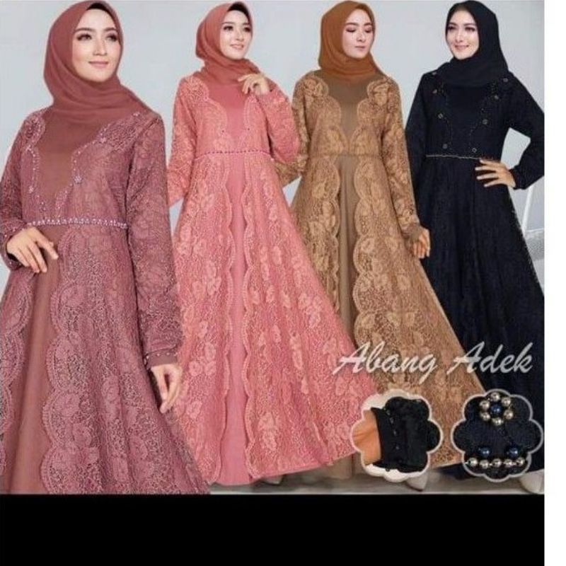 gamis gelombang Citra Kirana brukat