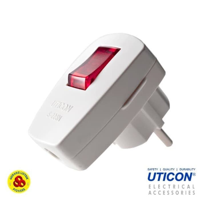 Uticon Steker Saklar Lampu S-228 Plug with Neon S228