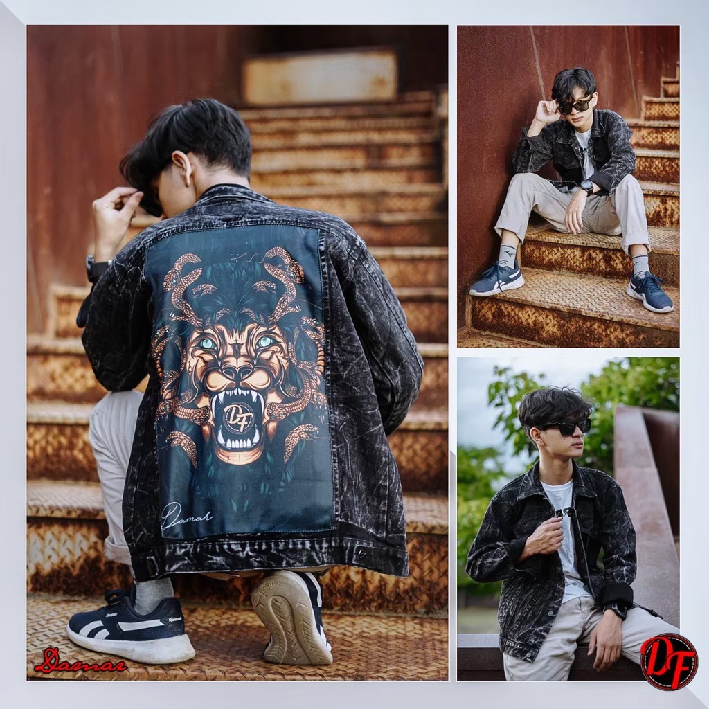 JAKET JEANS DENIM FULL PRINTING SUBLIMASI UNISEX/ MOTIF /JAKET JEANS HITAM / JAKET JEANS DEWASA/ JAKET JEANS FULLPRINTING BISA COD