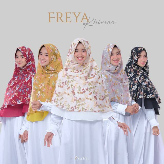 Freya Khimar ORI Audina Hijab/Khimar Bolak Balik/Khimar motif Audina