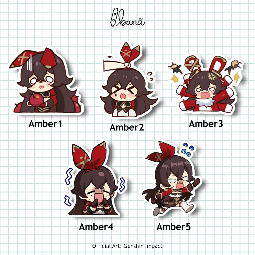 

Stiker Genshin Impact AMBER Sticker Vinyl Waterproof Bijian | BANA
