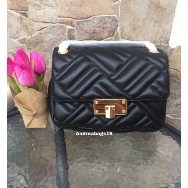 Tas michael kors mk peyton flap black original authentic bag