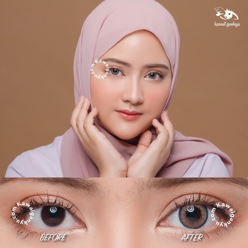 KawaiGankyu softlens - Princess luna natural pop brown (1botol)